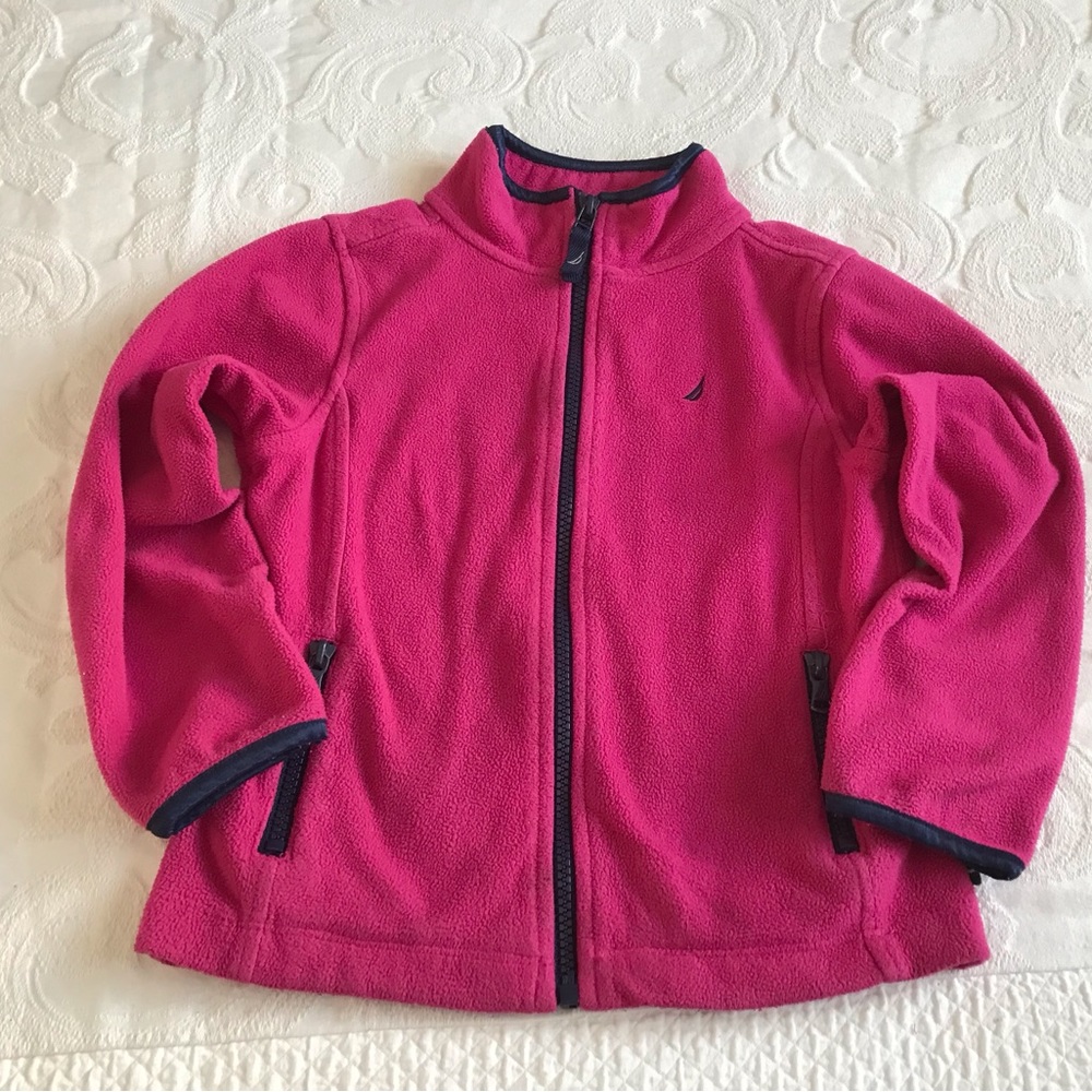 NÁUTICA Girl’s Pink,Full Zipper Jacket with Zipper Pockets S…